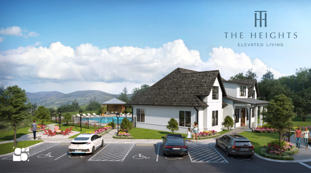 Rendering of the clubhouse at The Heights